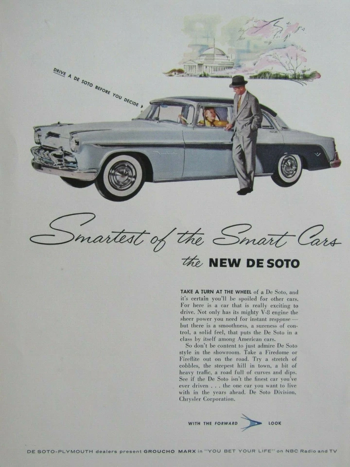 DE SOTO Fireflite 1955 vintage más inteligente de los coches inteligentes anuncio impreso original Foto 1 de 4