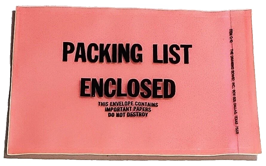 100 - 4 1/2" x 6" Packing List Envelopes Invoice Slip Enclosed Pouch Seal - Image 1 of 1