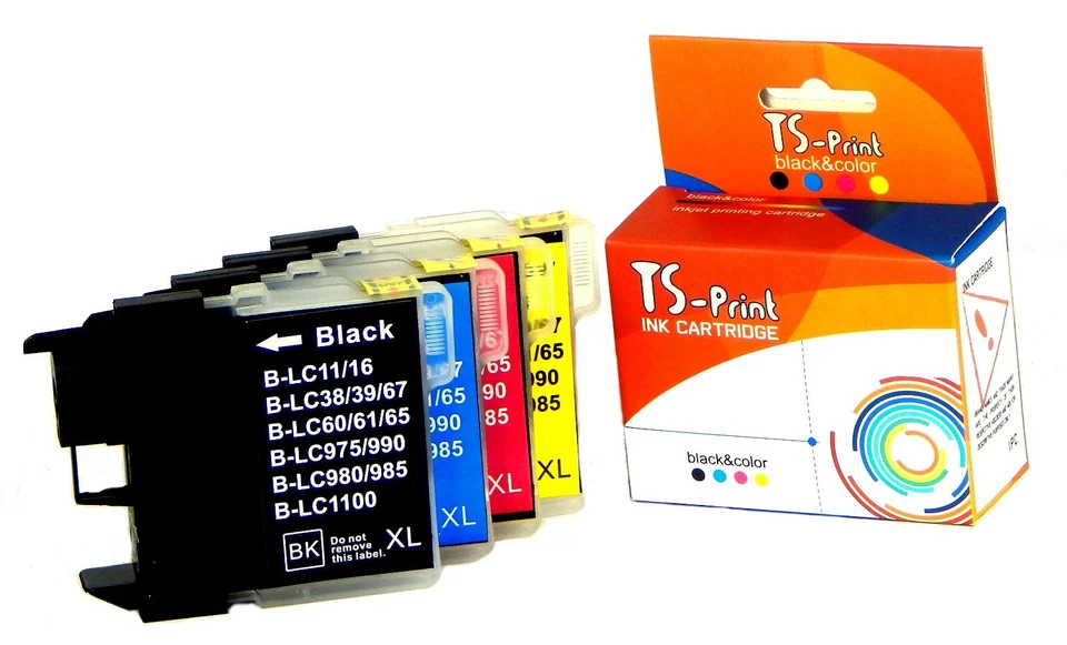 TsPrint Patronen kompatibel mit Brother LC980XL BK+Farbe Set DCP-145C 163C 165C - Bild 1 von 1