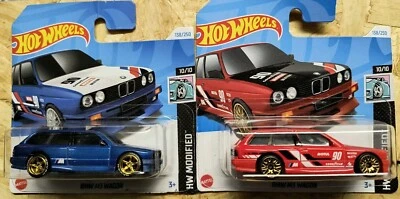 Hot Wheels Bmw M3 Wagon Rosso e Blu custom - Immagine 1 di 4