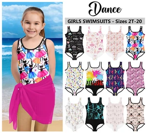 Kids Dance Swimsuit #1 - Baby Girl Teens Bathing Suit Dancer Tap Ballet Hip Hop - Picture 1 of 30
