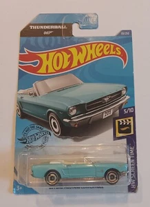 Hot Wheels 2020 Screen Time ‘65 Ford Mustang Convertible James Bond 007 Blue - Picture 1 of 4