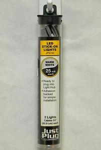 NEU Woodland Scenics JP5740 Beleuchtungssystem nur Stecker warmweiße LEDs 2 Kt - Bild 1 von 3