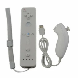 Télécommande Wiimote + Nunchuck pour Nintendo Wii et Wii U - Blanc - Photo 1/9