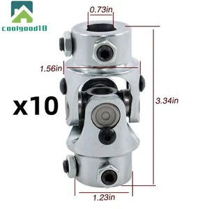 10 PIEZAS 3/4" DD X 3/4" DD Acero Inoxidable Dirección Única Cromo Eje de Junta en U - Imagen 1 de 10