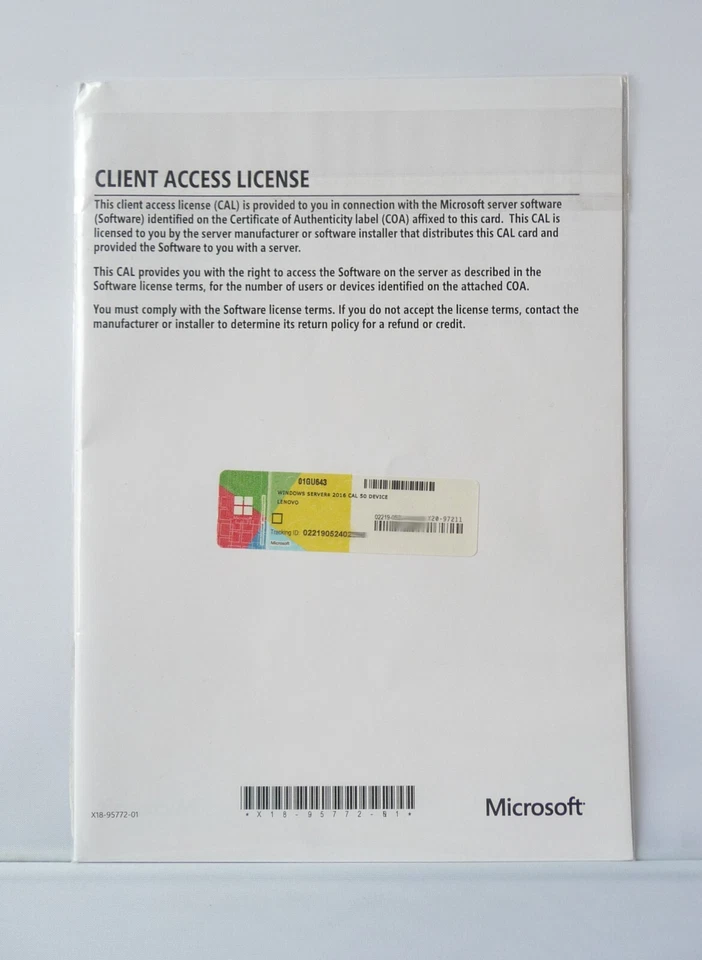 50 Device / Geräte CAL für Microsoft Windows Server 2016 Standard - Bild 1 von 1