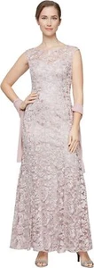 Alex Evenings Kleid lang Spitze Brautmutter Schal Gr. 12 NEU Neu mit Etikett AE4 - Bild 1 von 5