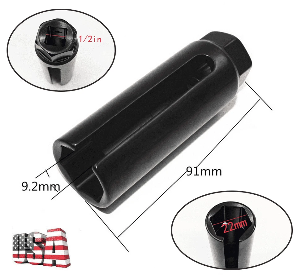 1x Universal 22mm 1/2" Accionamiento Coche Oxígeno Lambda Sensor Herramienta de Extracción de Llave de Enchufe Foto 1 de 4