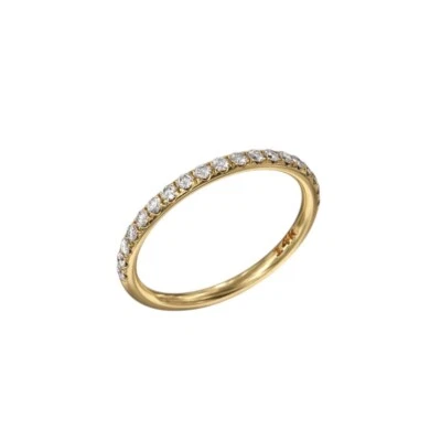 14k Solid Gold 1.8mm Diamond Wedding Ring with 19 Lab Grown Diamond Wedding Band - Image 1 of 4