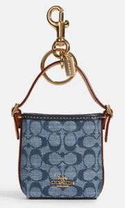 Llavero dije COACH ""MINI Val Duffle Bag"" firma denim Chambray C8223 *nuevo con etiquetas* - Imagen 1 de 22