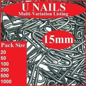 15mm U Nails Netting Staples Galvanised Fencing Chicken Wire - Picture 1 of 1