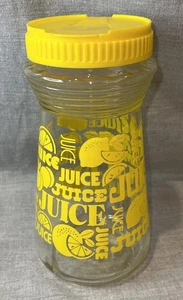 Contenitore Succo Anchor Hocking Vintage Giallo Limone Agrumi 1 Litro - Foto 1 di 15