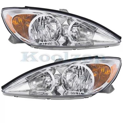 For 02 03 04 Camry LE & XLE Headlight Headlamp Head Light Lamp w/Bulb PAIR SET - Image 1 of 4