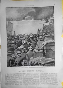 The New Orleans Carnival. King of the Carnival Arrives on the Royal Yacht, 1898 - Picture 1 of 4