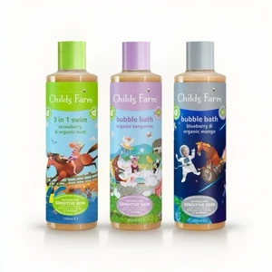 3 x Childs Farm Multipack- 1 3-in-1 Swim Hair & Body Wash + 2 Bubble Baths 250ml - Picture 1 of 10