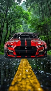 Red Black Ford Mustang Super Car Poster A3 size 29.7x42cm Semi-Gloss poster only - Picture 1 of 1