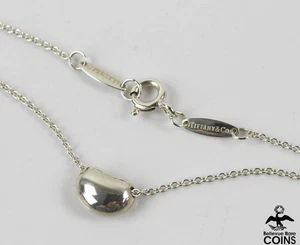 Tiffany & Co. Elsa Perreti Sterling Silver Bean Pendant 16" Choker Necklace - Picture 1 of 5