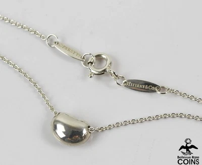 Tiffany & Co. Elsa Perreti Sterling Silver Bean Pendant 16" Choker Necklace - Image 1 of 4