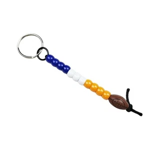 Football Schlüsselanhänger blau weiß orange NFL NCAA Sport Fan Mama Papa Eltern Geschenk OOAK - Bild 1 von 4