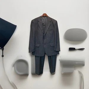 Tuta uomo 2 bottoni blazer/pantaloni Evan Picone 44R/W39 grigio pied de poule 100% lana - Foto 1 di 13