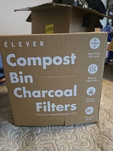 ELEVER  Compost Bin Charcoal Filters pack of 12 Universal size - Picture 1 of 1