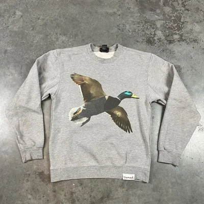 Moletom masculino Diamond Supply Co pequeno cinza jogo Assn. Falhas de desgaste de rua Duck - Imagem 1 de 4