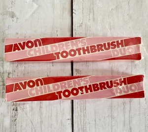 2 Vintage Avon Kids Children's Toothbrush Duo~NEW & Sealed~4 Soft Nylon Brushes - Picture 1 of 3