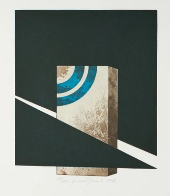 H. BESSEL (1921-2013), Einbruch der Fläche. Abstrakte Komposition,  1988, Farbra - Bild 1 von 4