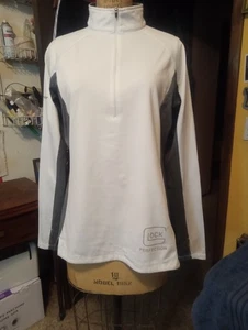 Glock Perfection Damen Langarmshirt - weiß/grau 1/2 Reißverschluss vorne Large - Bild 1 von 7