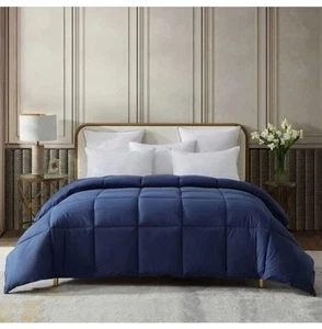 Farm to Home Organic Cotton Down Comforter King Navy Blue 108" x 98" NEW W/ Tags - Picture 1 of 4