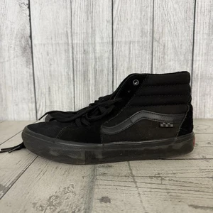 Vans Men's US Size 9 All Black SK8-Hi Canvas High Top Skateboard Sneaker - Picture 1 of 9