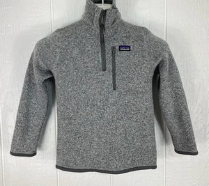 Patagonia Better Sweater Fleece Jacket Youth Kids Small 7-8 Gray 1/4 Zip - Picture 1 of 11