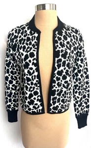 VINCE CAMUTO NWT Size XXS Black White Open Front Cardigan Sweater Jacket - Picture 1 of 5
