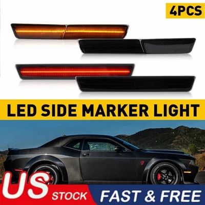 Luces LED delanteras traseras ahumadas para Dodge Challenger SRT de carrocería ancha para 18-22 Foto 1 de 4