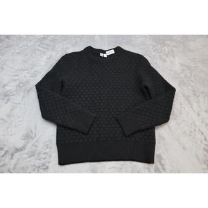 U Sweater Youth Girls Medium Black Lightweight Casual Crewneck 100% Wool - Picture 1 of 17
