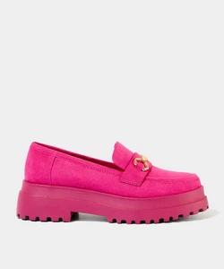 Joe Browns Women's Chunky Cleated Sole Microsuede Loafer, Pink, UK 5 - Picture 1 of 4