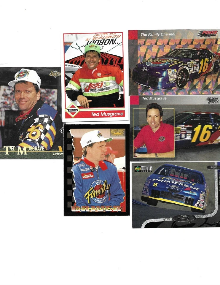 NASCAR 6 TED MUSGRAVE RACING CARDS BORN IN EVANSTON ILLIONOIS - Image 1 of 1