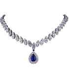 Silver-tone Bridal Necklace Earring Set Crystal Choker Necklace  Women