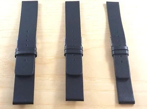 Cinturino liscio vera pelle tipo Diesel nero larghezza 16/18/20mm - Picture 1 of 5