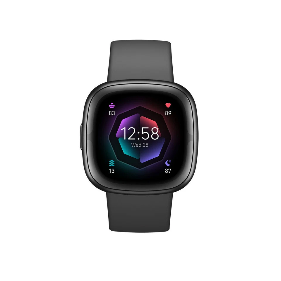 Fitbit Sense 2 40,5mm Aluminiumgehäuse-Graphit mit Sportarmband in Nachtgrau (Bluetooth)