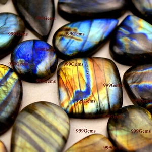 1000Ct Natural Multi Fair Labradorite Cabochon Loose Gemstone Lot 12-25mm Aproxx - Picture 1 of 19