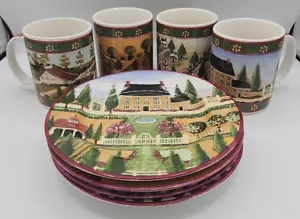 Block Indonesia Country Village de Gear 1995: 4 platos de postre y 4 tazas de temporada - Imagen 1 de 10