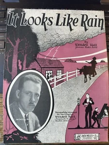 Partituras de novedad de 1924 'It Looks Like Rain' de Wendell Hall - Imagen 1 de 1