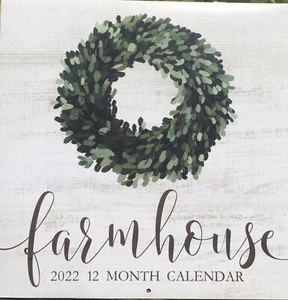 2022 12 Month Farmhouse Wall Calendar NEW DIY Dollar Tree,Wreath Cover Planner  - Picture 1 of 2