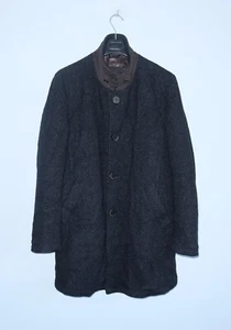 GIMOS Mens Navy GMS75 Wool Leather Details Coat Jacket Size L - Picture 1 of 12