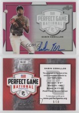 2019 Leaf Perfect Game National Showcase Metal Pink /10 Sabin Ceballos Auto