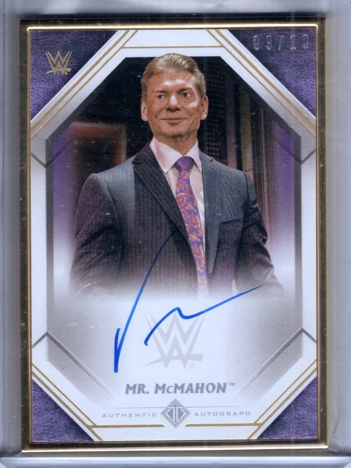 2021 Topps WWE Transcendent Auto MR. VINCE MCMAHON Gold Framed AUTOGRAPH 09/10 - Image 1 of 1