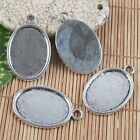 10pcs Antiqued Silver Tone Oval Photo Frame 25x18mm G1095