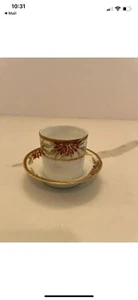 Antique Japanese hand painted M Nippon espresso cup And Saucer Attached - Picture 1 of 7