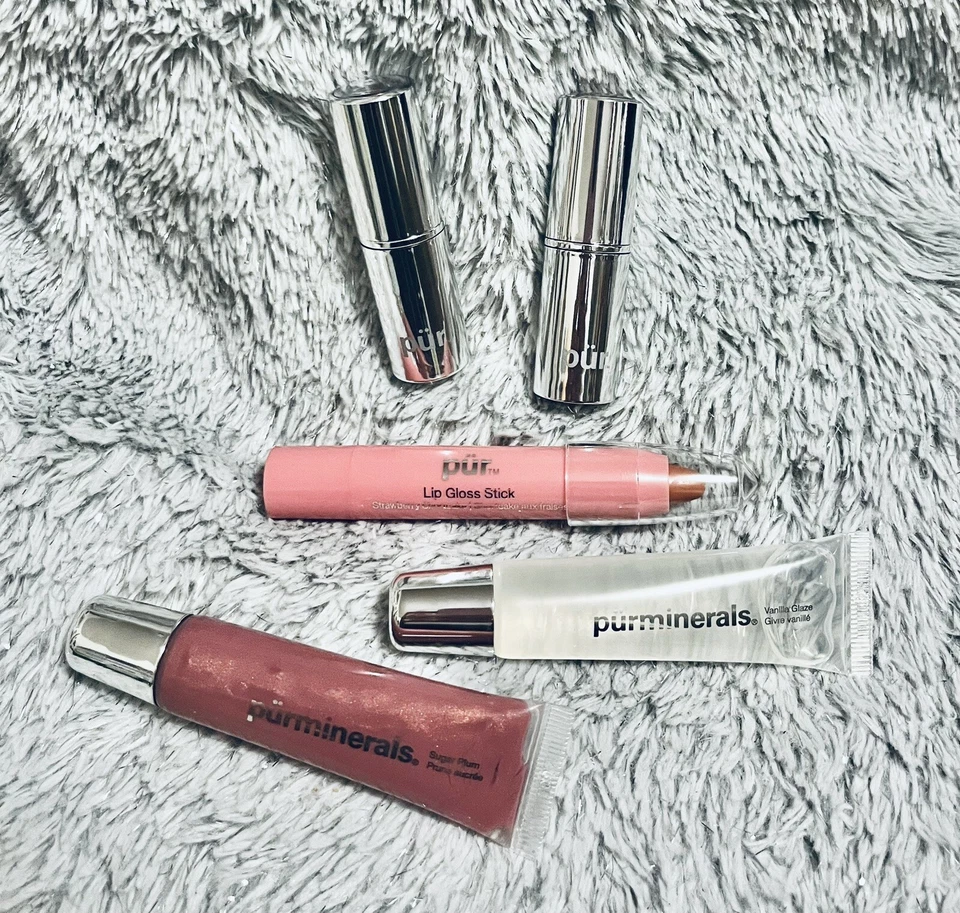 Pur Minerals Lip Gloss(2)/Lipstick(2)/Lip Gloss Stick(1) ~ NEW - Image 1 of 4